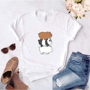 Camisa estampada  tipo T-shirt  de Polialgodon con el modelo Tres Osos Vertical