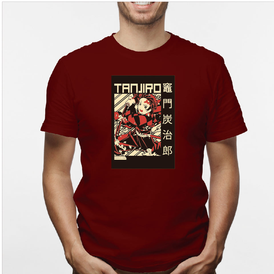 Camisa estampada en algodón para hombre tipo T-shirt Tanjiro
