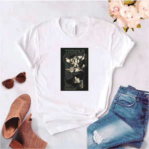 Camisa estampada tipo T-shirt de polialgodon Tomioka