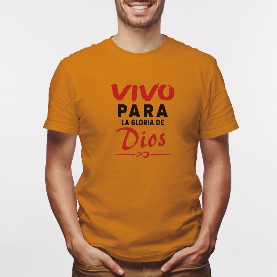 Camiseta estampada tipo T shirt VIVO PARA LA GLORIA DE DIOS