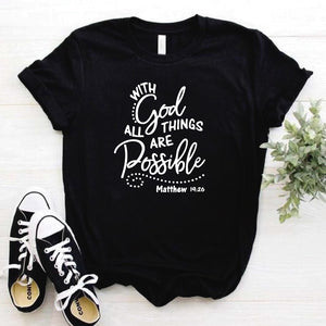 Camiseta estampada T-shirt pulso WHIT GOD ALL THINGS ARE POSSIBLE