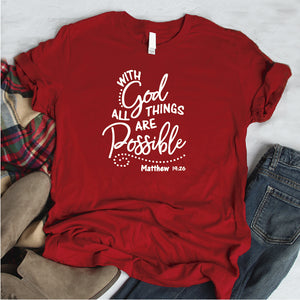 Camiseta estampada T-shirt pulso WHIT GOD ALL THINGS ARE POSSIBLE