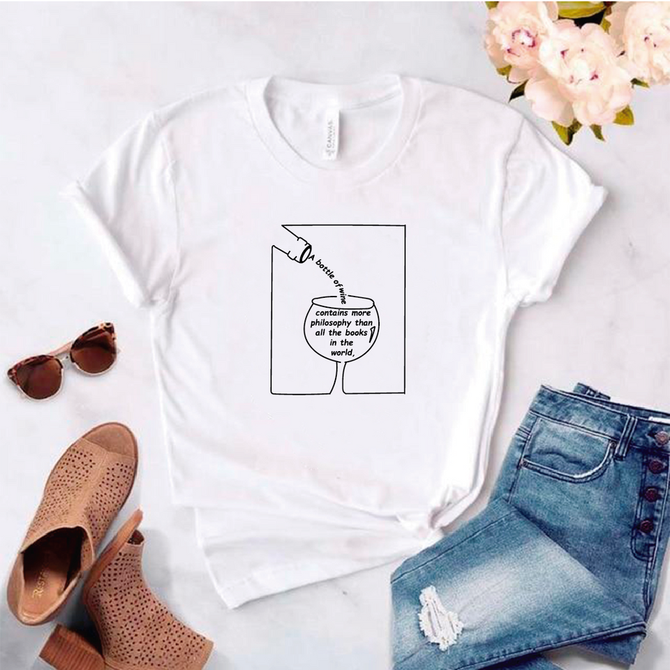 Camisa estampada tipo T-shirt A bottle of wine