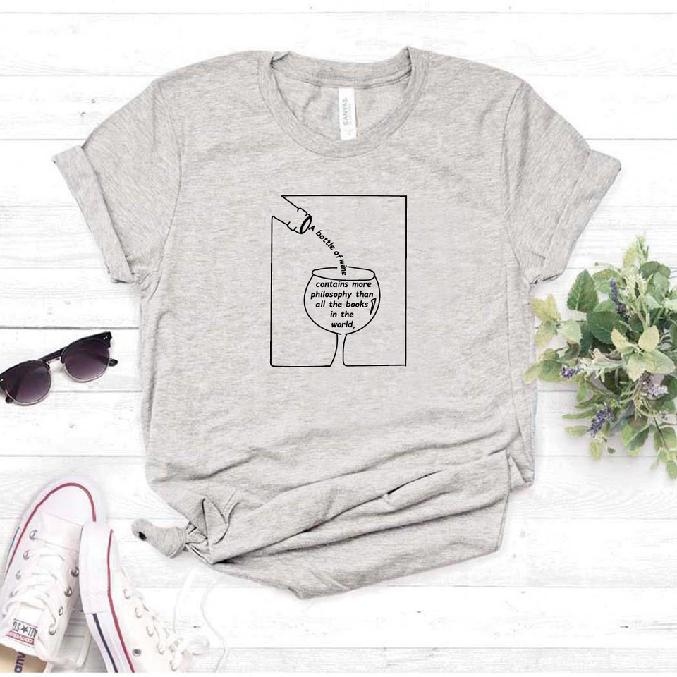 Camisa estampada tipo T-shirt A bottle of wine