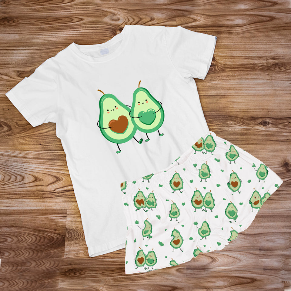 Pijama Estampada en polialgodon de Short AGUACATE PAREJITA