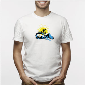 Camisa estampada para hombre  tipo T-shirt Amanecer ciclista