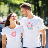 Camiseta estampada pareja T-shirt amar es engordar juntos