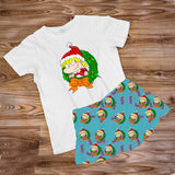 Pijama Estampada en poli algodón de Short Angélica Pickles Navidad