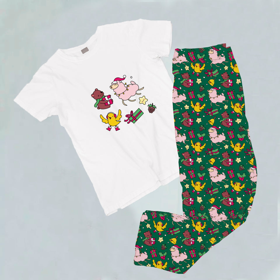 Pijama estampada de pantalón Largo Animales regalos Navideños
