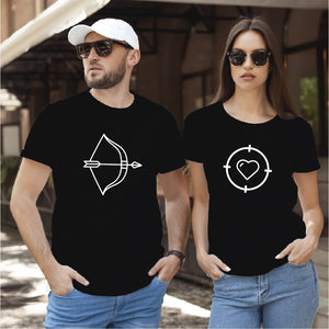 Camiseta estampada tipo T-shirt de pareja Arco y flecha