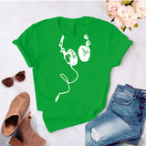 Camisa estampada tipo T- shirt Audifonos