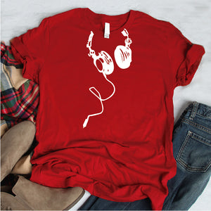 Camisa estampada tipo T- shirt Audifonos