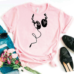 Camisa estampada tipo T- shirt Audifonos