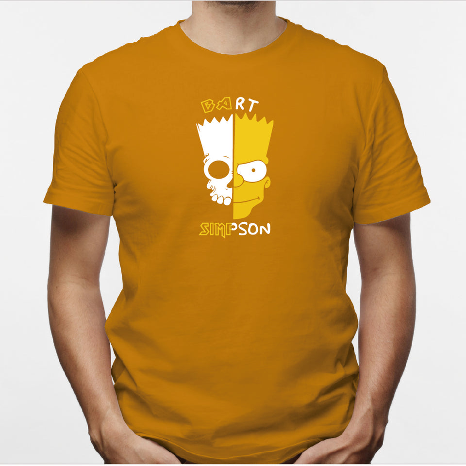 Camisa estampada para hombre  tipo T-shirt Bart simpson