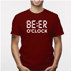 Camisa estampada para hombre  tipo T-shirt Beer o Clock