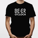Camisa estampada para hombre  tipo T-shirt Beer o Clock