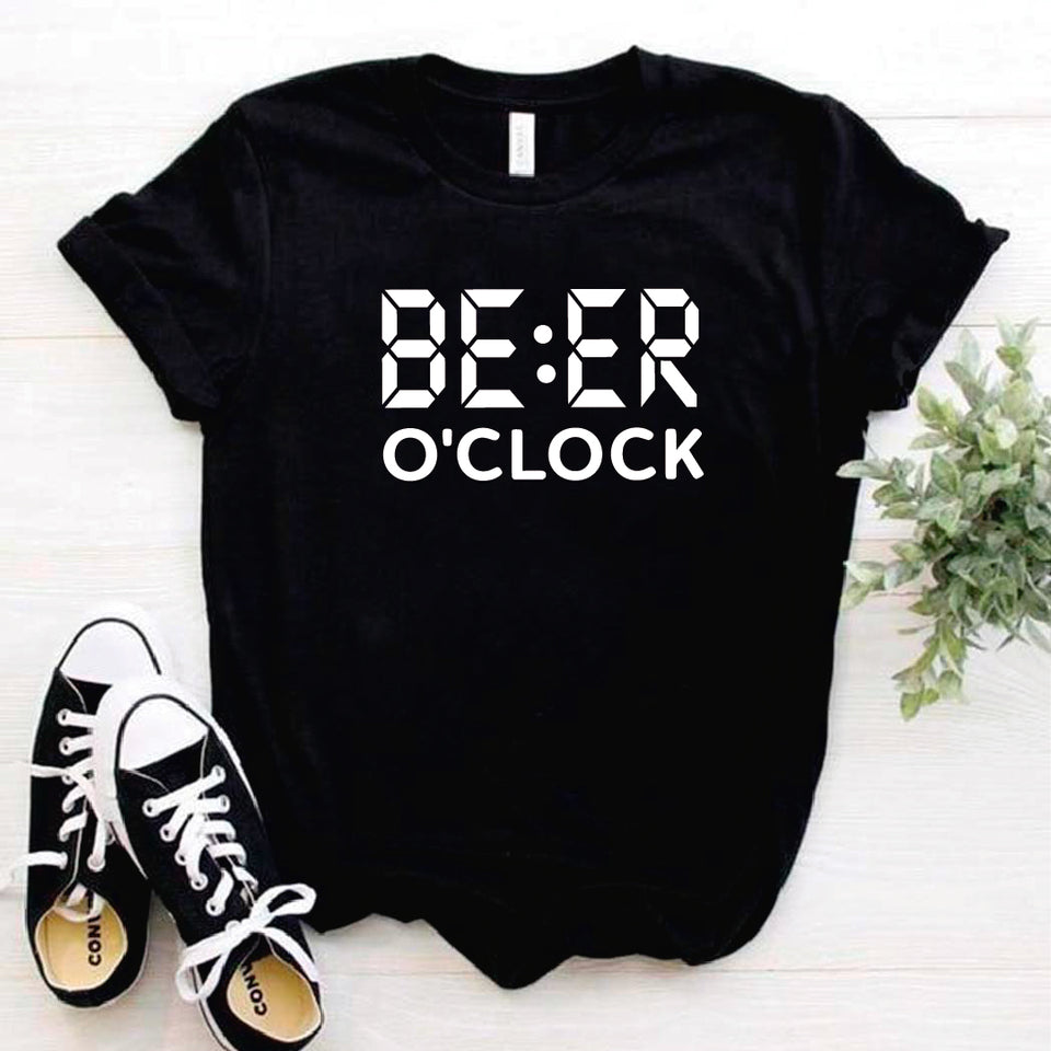 Camisa estampada tipo T- shirt Beer o Clock