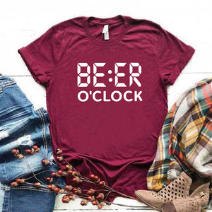 Camisa estampada tipo T- shirt Beer o Clock