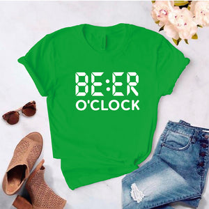 Camisa estampada tipo T- shirt Beer o Clock