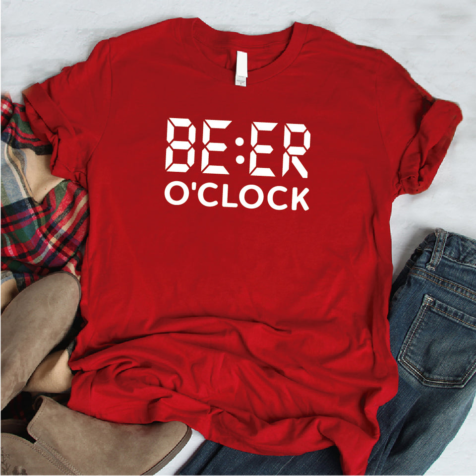 Camisa estampada tipo T- shirt Beer o Clock