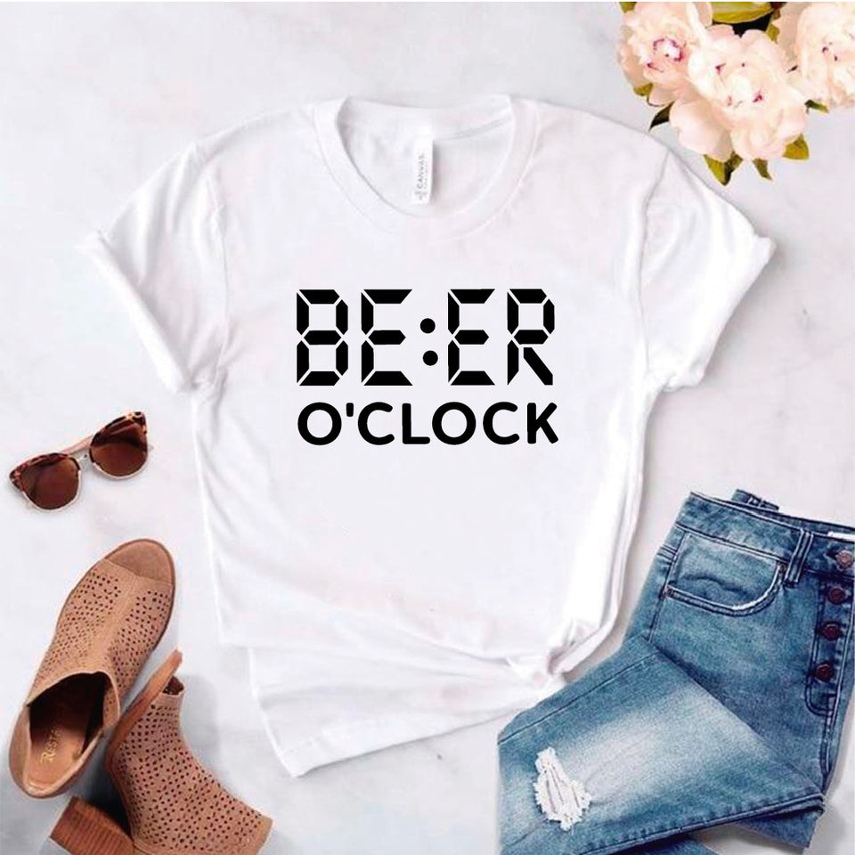 Camisa estampada tipo T- shirt Beer o Clock