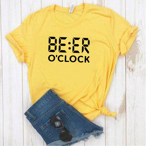 Camisa estampada tipo T- shirt Beer o Clock