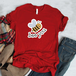 Camisa estampada en algodon para mujer tipo T- shirt bee you