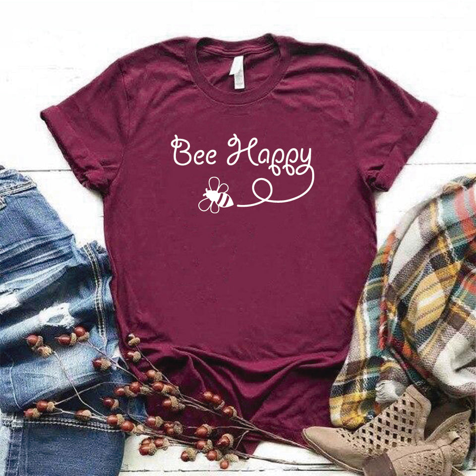 Camisa estampada  tipo T-shirt  BE HAPPY 4