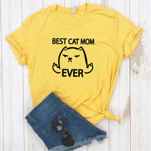 Camisa estampada tipo T- shirt Best Cat Mom
