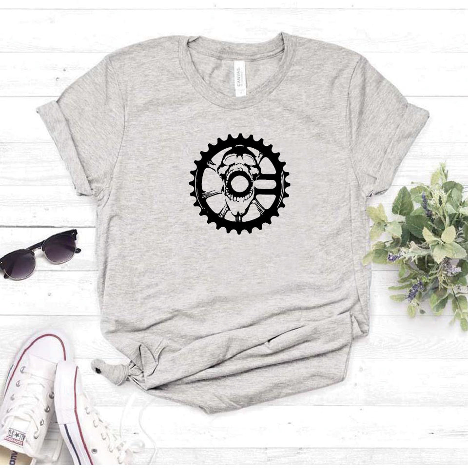 Camisa estampada  tipo T-shirt Calavera pedal bicicleta