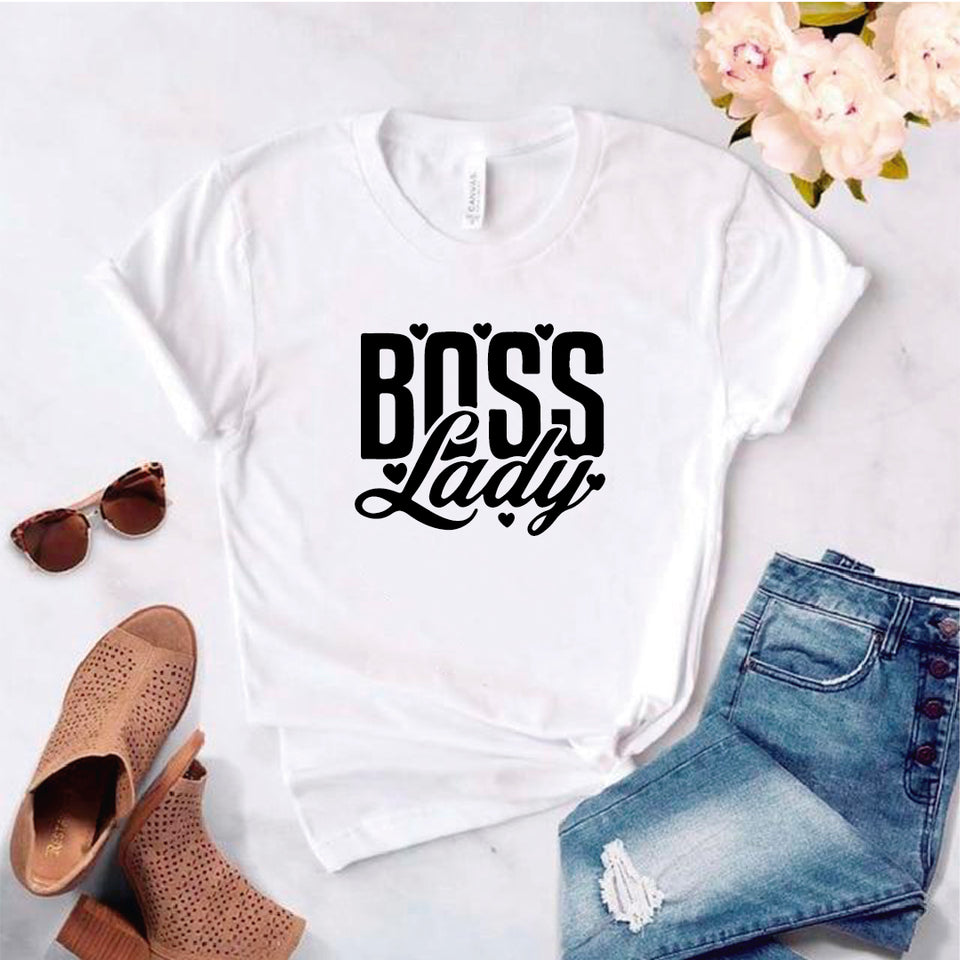 Camisa estampada tipo T- shirt Boss Lady