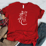 Camisa estampada tipo T- shirt Caballo de frente