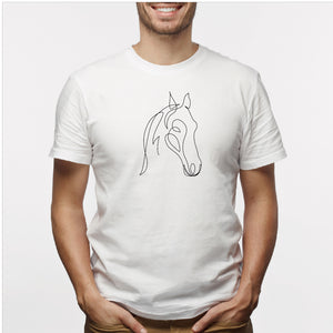 Camisa estampada para hombre  tipo T-shirt Caballo Delineado
