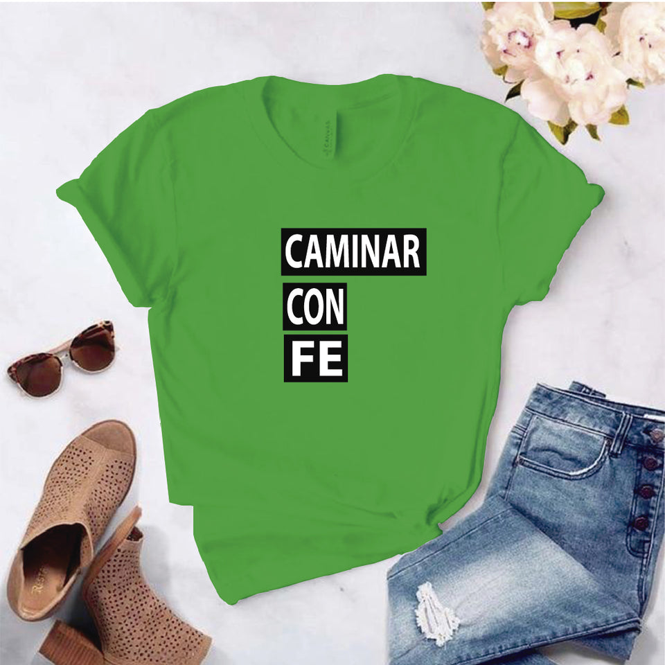 Camisa estampada tipo T- shirt Caminar con Fe (Dios)