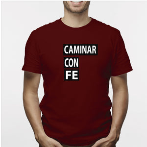 Camiseta estampada hombre T-shirt Caminar con Fe (cristiana)