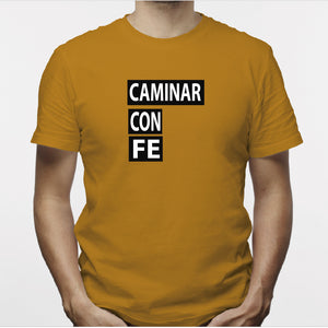 Camiseta estampada hombre T-shirt Caminar con Fe (cristiana)