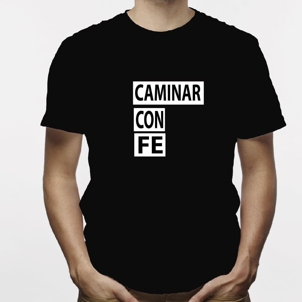Camiseta estampada hombre T-shirt Caminar con Fe (cristiana)