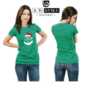 Camiseta T-shirt mujer navidad FELIZ NAVIDAD A TODOS