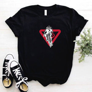 Camisa estampada  tipo T-shirt Ciclista señal de transito