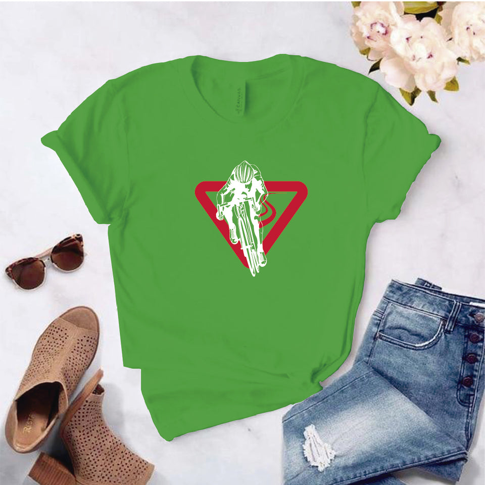 Camisa estampada  tipo T-shirt Ciclista señal de transito
