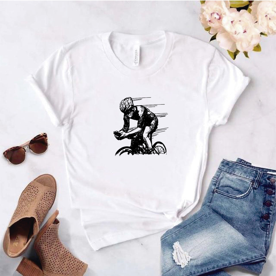 Camisa estampada  tipo T-shirt Ciclista Dibujo