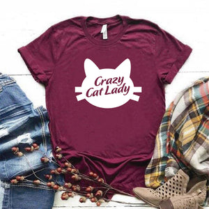 Camisa estampada  tipo T-shirt GATO CRAZY CAT LADY