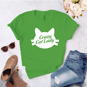 Camisa estampada  tipo T-shirt GATO CRAZY CAT LADY