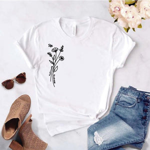 Camisa estampada  tipo T-shirt Cultive kidnes flor nueva