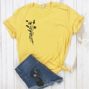 Camisa estampada  tipo T-shirt Cultive kidnes flor nueva
