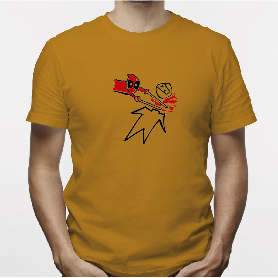 Camisa estampada para hombre  tipo T-shirt DEADPOOL DIBUJO