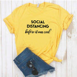 Camisa estampada tipo T- shirt Social Distancing