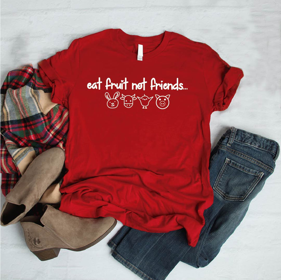 Camisa estampada tipo T- shirt EAT FRUITS NOT FRIENDS
