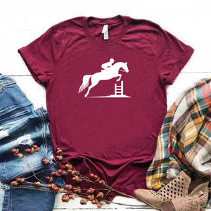 Camisa estampada tipo T- shirt Equitacion Caballo Jinete