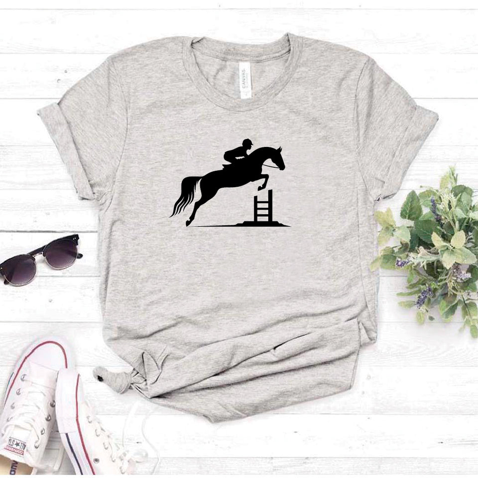 Camisa estampada tipo T- shirt Equitacion Caballo Jinete